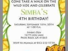 54 Adding Free Lion King Birthday Invitation Template With Stunning Design for Free Lion King Birthday Invitation Template