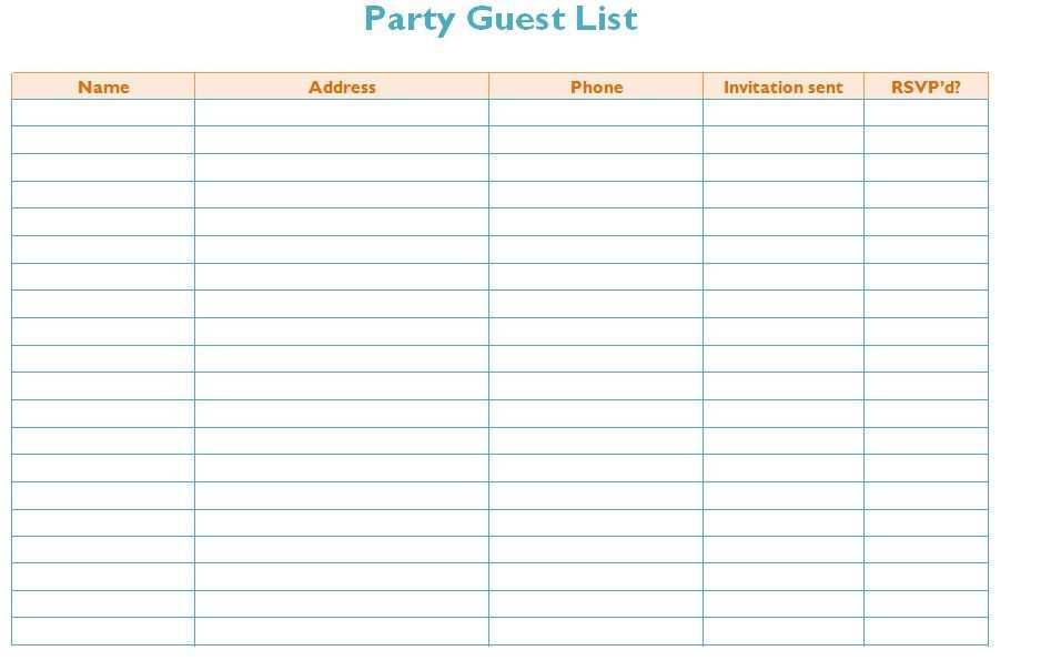 54 Free Printable Party Invitation List Template Templates by Party Invitation List Template