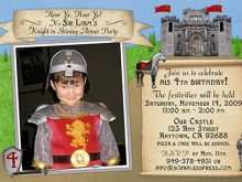 54 Online Knight Party Invitation Template With Stunning Design for Knight Party Invitation Template