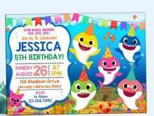 54 Free Baby Shark Birthday Invitation Template Download With Baby