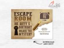 55 Create Escape Room Birthday Invitation Template Layouts with Escape Room Birthday Invitation Template