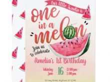 55 Create One In A Melon Birthday Invitation Template Maker for One In A Melon Birthday Invitation Template