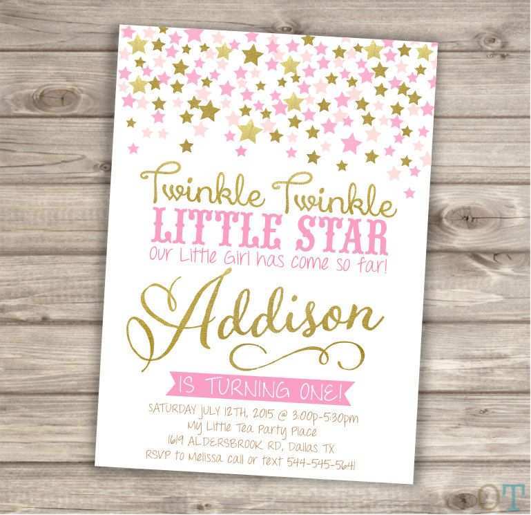 55 Free Twinkle Twinkle Little Star Birthday Invitation Template Free ...