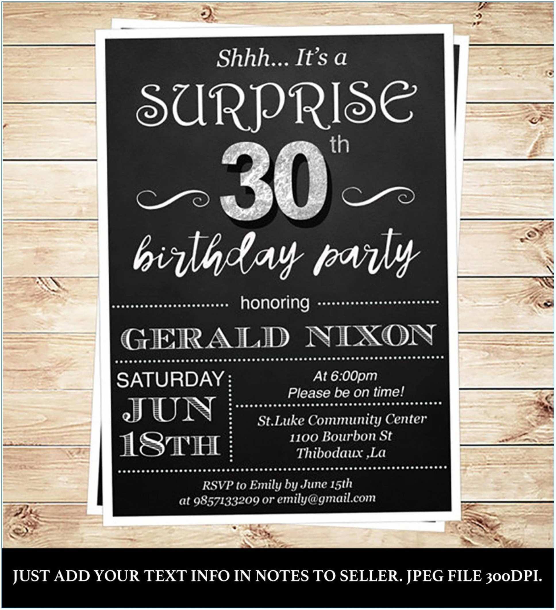 Surprise Party Invitation Template Download - Cards Design Templates