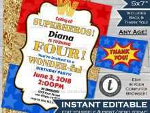 57 Format Wonder Woman Party Invitation Template in Photoshop with Wonder Woman Party Invitation Template