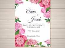 57 Online Peony Wedding Invitation Template For Free for Peony Wedding Invitation Template