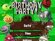 Plants Vs Zombies Birthday Invitation Template