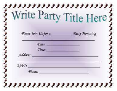 58 Blank Birthday Invitation Template For Word Maker for Birthday Invitation Template For Word