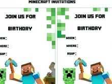 58 Blank Birthday Invitation Template Minecraft Photo with Birthday Invitation Template Minecraft