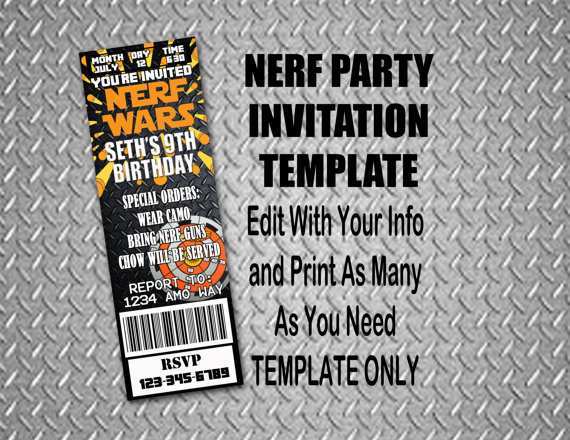 58 Blank Nerf Birthday Invitation Template Free in Word for Nerf Birthday Invitation Template Free
