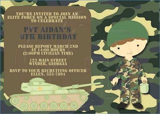 59 Best Army Birthday Invitation Template for Ms Word by Army Birthday Invitation Template