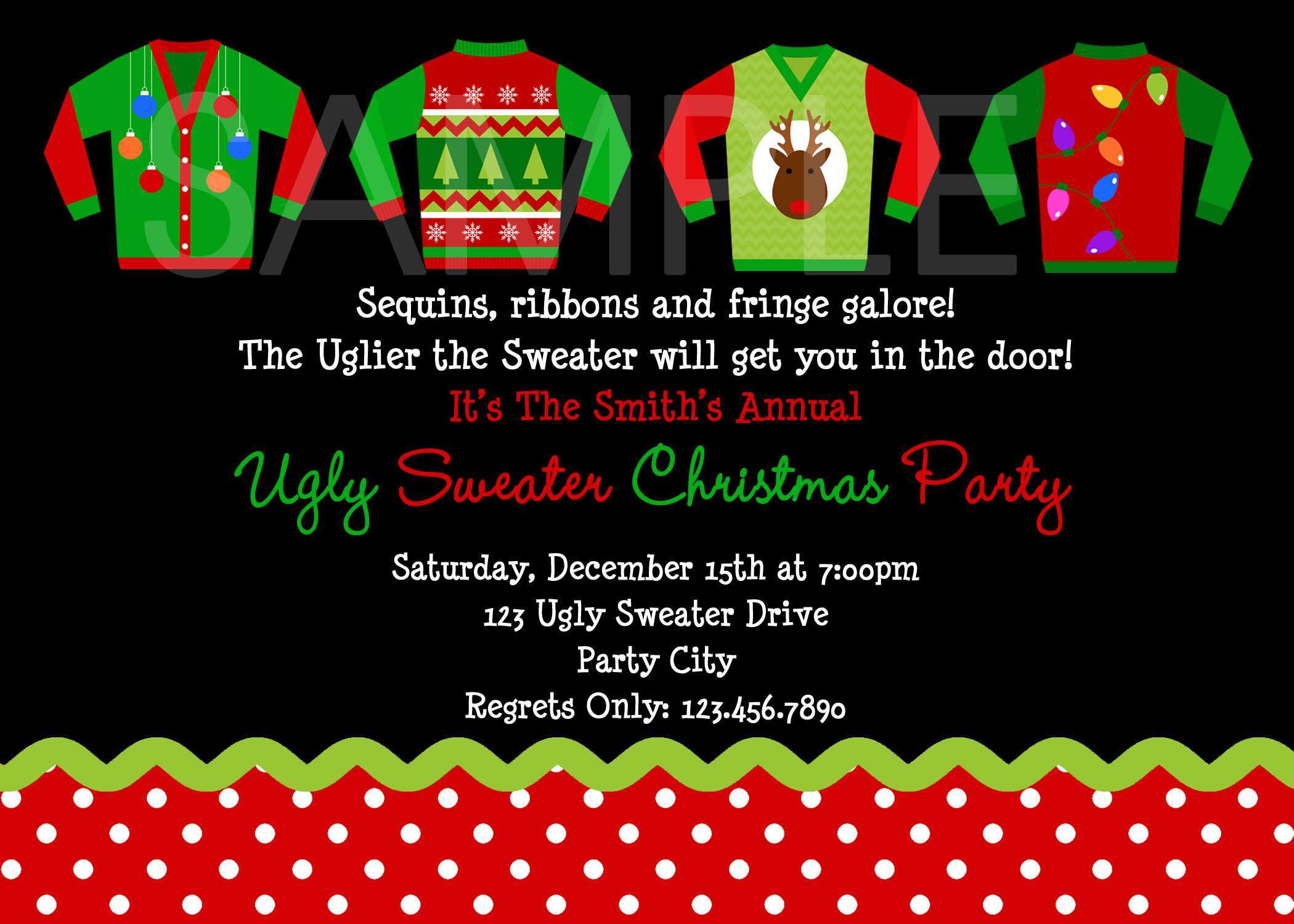 59 Best Ugly Holiday Sweater Party Invitation Template Free Formating with Ugly Holiday Sweater Party Invitation Template Free
