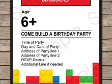 59 Creating Lego Birthday Party Invitation Template Formating for Lego Birthday Party Invitation Template