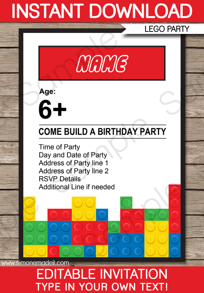 59 Creating Lego Birthday Party Invitation Template Formating for Lego Birthday Party Invitation Template
