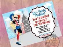 59 Format Harley Quinn Birthday Invitation Template for Ms Word with Harley Quinn Birthday Invitation Template