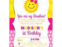 60 Adding You Are My Sunshine Birthday Invitation Template Maker for You Are My Sunshine Birthday Invitation Template