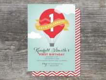 Hot Air Balloon Birthday Invitation Template