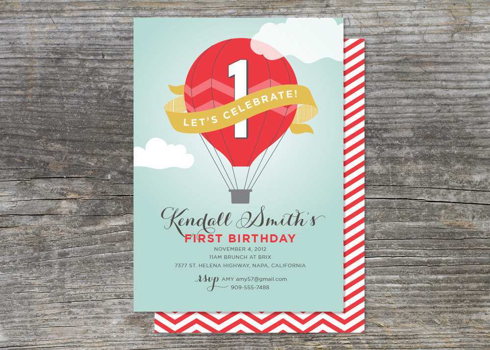 60 Customize Our Free Hot Air Balloon Birthday Invitation Template Download with Hot Air Balloon Birthday Invitation Template