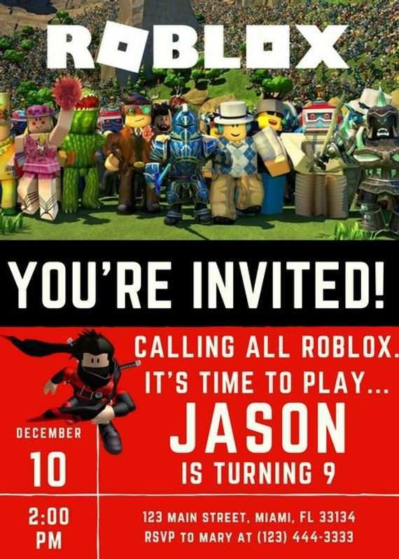 60 Visiting Roblox Party Invitation Template Maker With Roblox