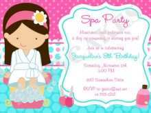 61 Adding Spa Party Invitation Template For Free with Spa Party Invitation Template