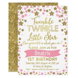 twinkle twinkle little star invitation card