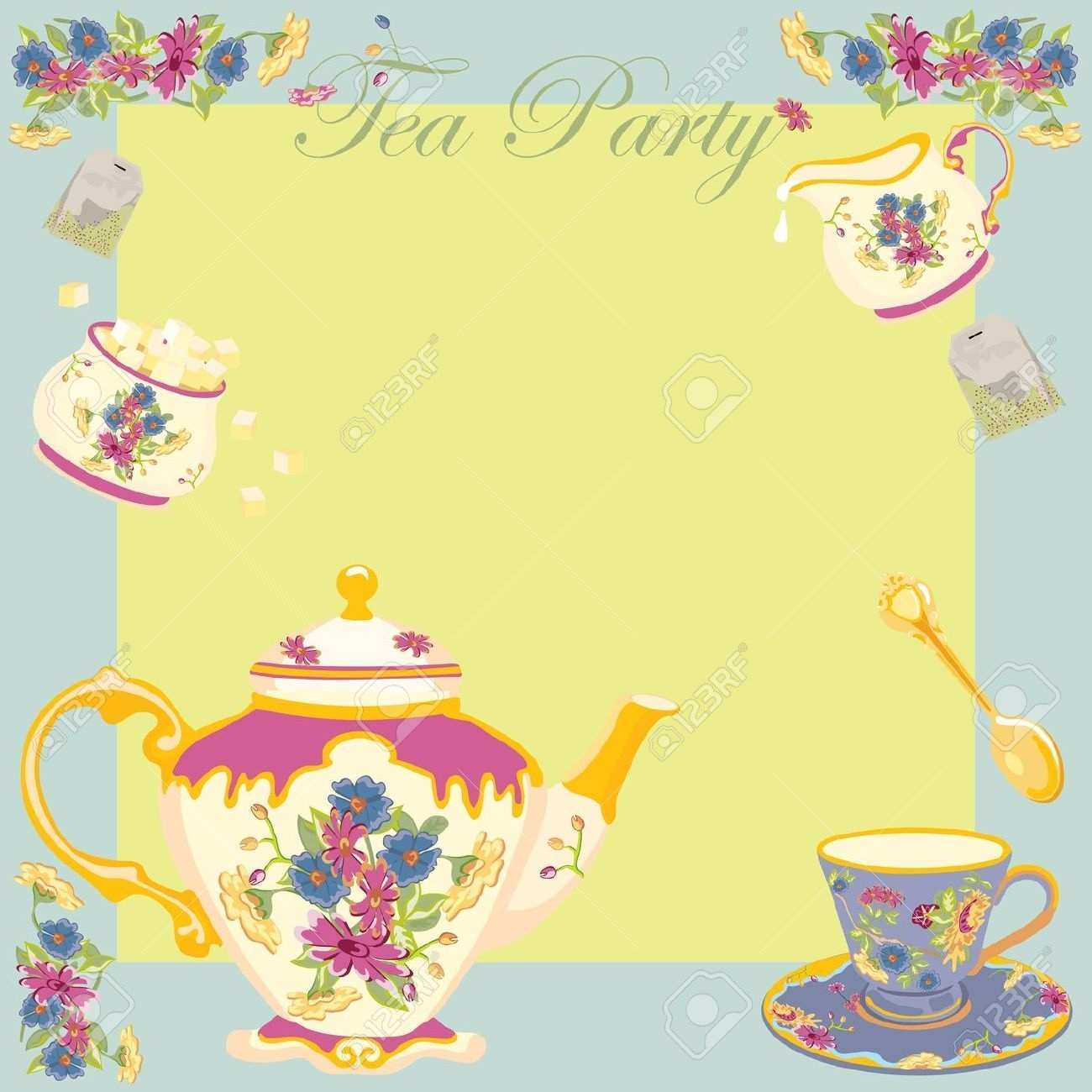 Afternoon Tea Invitation Template Blank Cards Design Templates