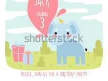 Birthday Invitation Elephant Template