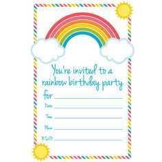 61 Customize Our Free Birthday Invitation Template Rainbow Now by Birthday Invitation Template Rainbow