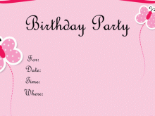 Birthday Invitation Butterfly Template