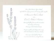 Lavender Wedding Invitation Blank Template