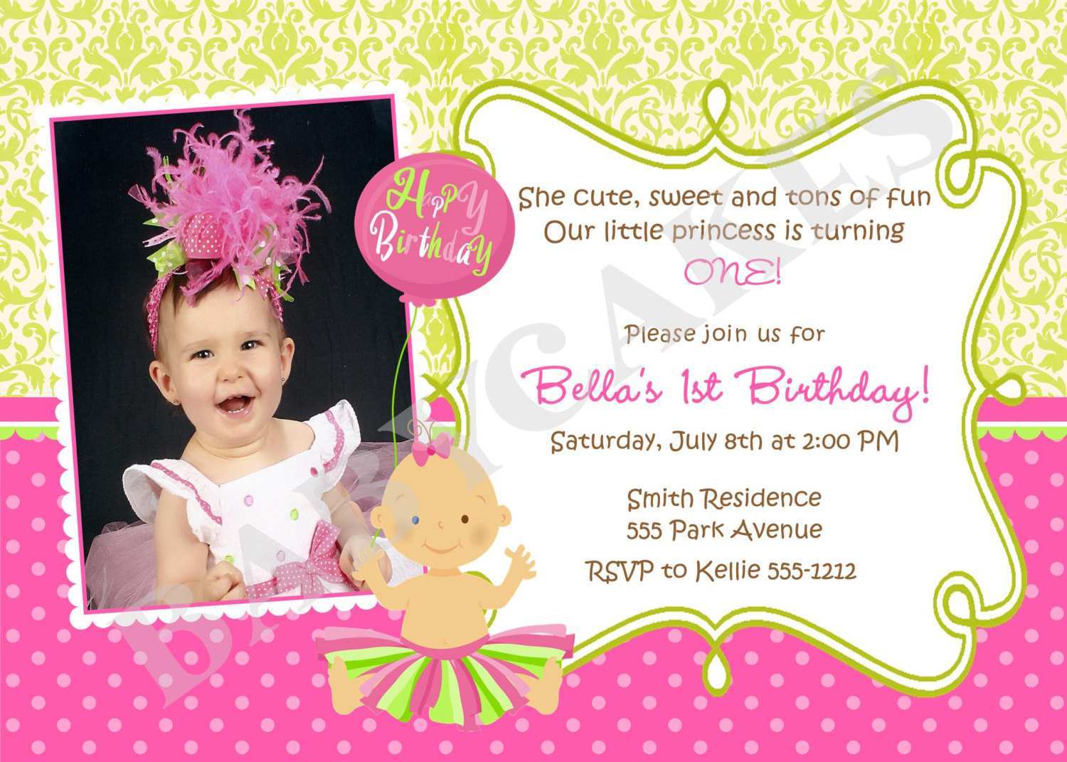 Baby Birthday Invitation Card With Illustration Of Beautiful Royalty Free Cliparts Vectors And Stock Illustration Image 117012485