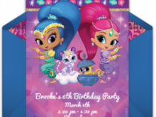 63 Customize Our Free Shimmer And Shine Birthday Invitation Template For Free with Shimmer And Shine Birthday Invitation Template