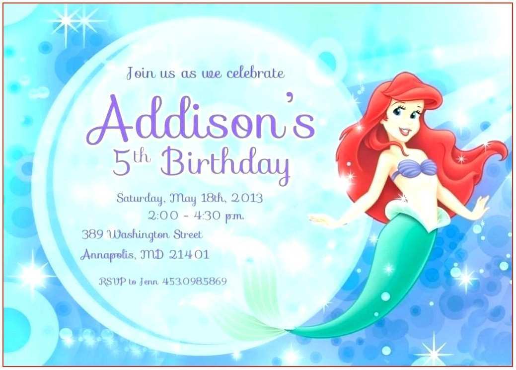 63 Free Little Mermaid Birthday Invitation Template Free With Stunning Design For Little Mermaid Birthday Invitation Template Free Cards Design Templates