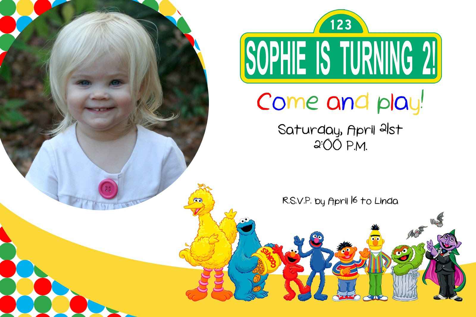 63 Free Sesame Street 1St Birthday Invitation Template Maker for Sesame Street 1St Birthday Invitation Template