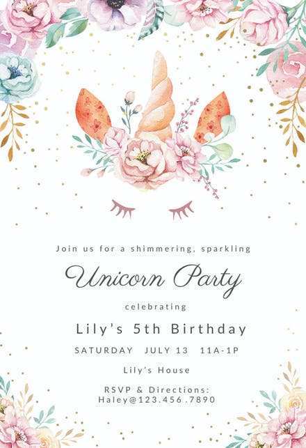 63 Standard Party Invitation Template Unicorn PSD File for Party Invitation Template Unicorn