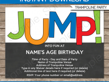 63 Standard Trampoline Birthday Party Invitation Template Templates with Trampoline Birthday Party Invitation Template