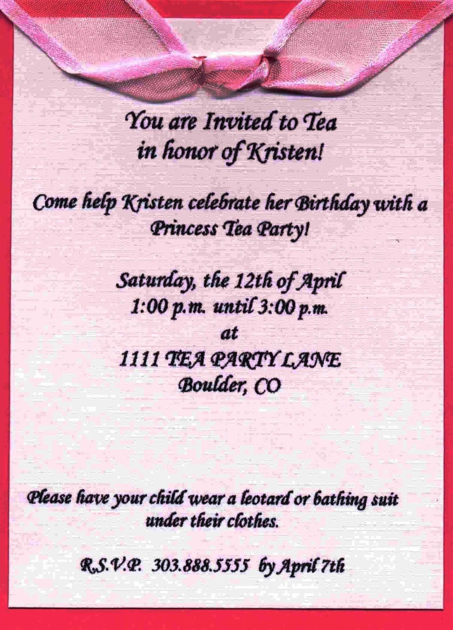 Party Invitation Letter Example