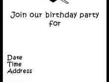Birthday Party Invitation Template Black And White