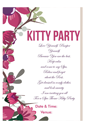 65 Format Kitty Party Invitation Template PSD File for Kitty Party Invitation Template