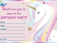 Unicorn Blank Invitation Template