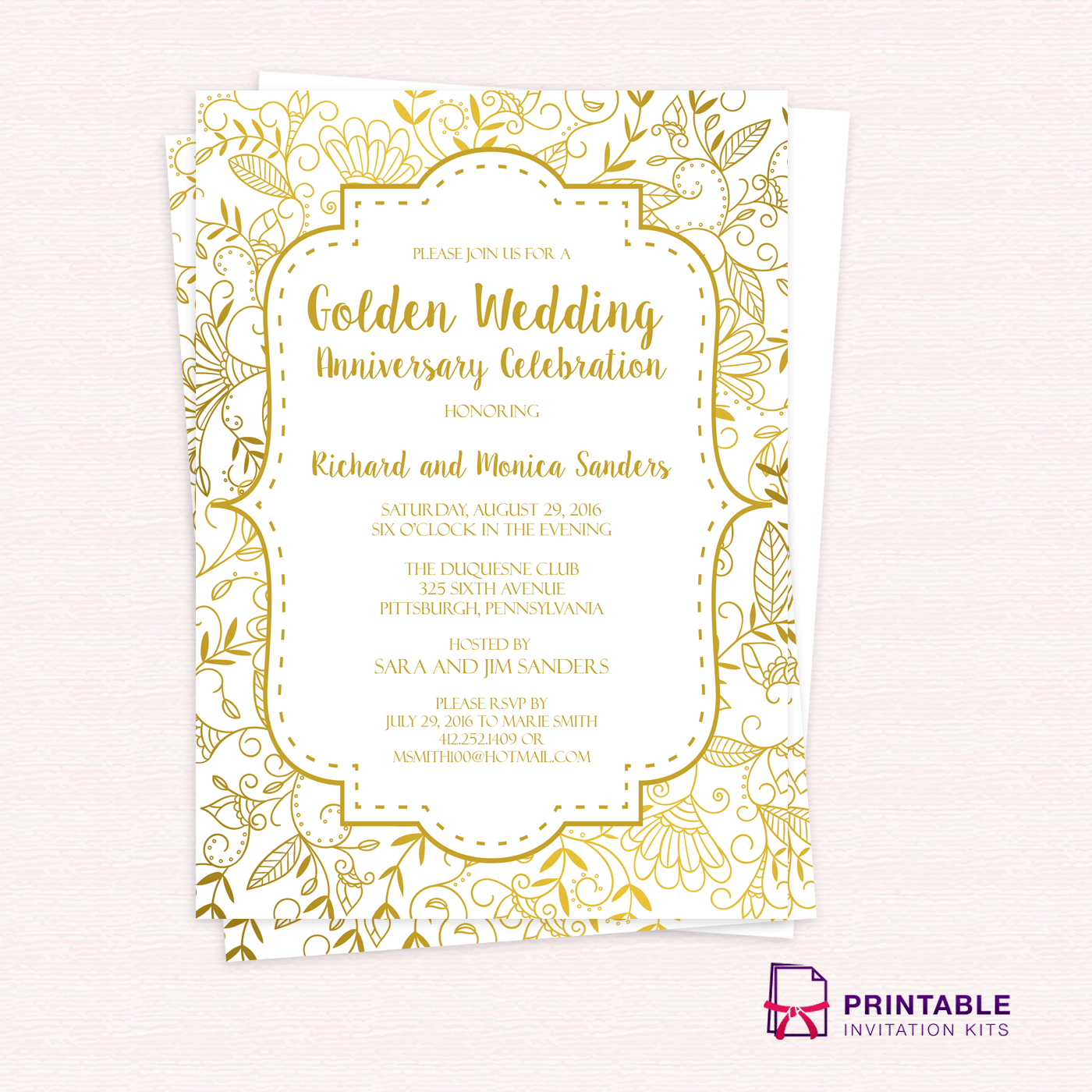 66 Free Gold Wedding Invitation Kit By Celebrate It Template in Word with Gold Wedding Invitation Kit By Celebrate It Template