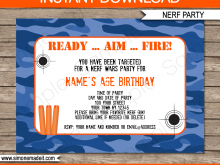 66 How To Create Nerf Birthday Invitation Template Free With Stunning Design for Nerf Birthday Invitation Template Free