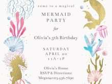 66 Printable Mermaid Birthday Invitation Template For Free with Mermaid Birthday Invitation Template