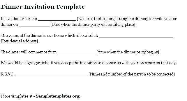 66 Standard Informal Dinner Invitation Template Templates with Informal Dinner Invitation Template