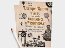 66 The Best Escape Room Birthday Invitation Template PSD File with Escape Room Birthday Invitation Template