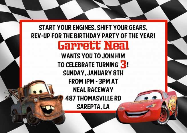 67 Free Disney Cars Birthday Invitation Template Free For Free for Disney Cars Birthday Invitation Template Free