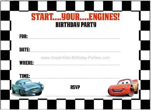 67 Standard Cars Birthday Invitation Template Free Templates with Cars Birthday Invitation Template Free