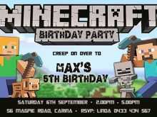 68 Blank Minecraft Birthday Invitation Template Templates with Minecraft Birthday Invitation Template