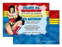 68 Blank Wonder Woman Birthday Invitation Template Free For Free with Wonder Woman Birthday Invitation Template Free