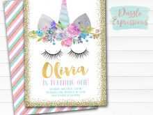 1St Birthday Invitation Template Unicorn